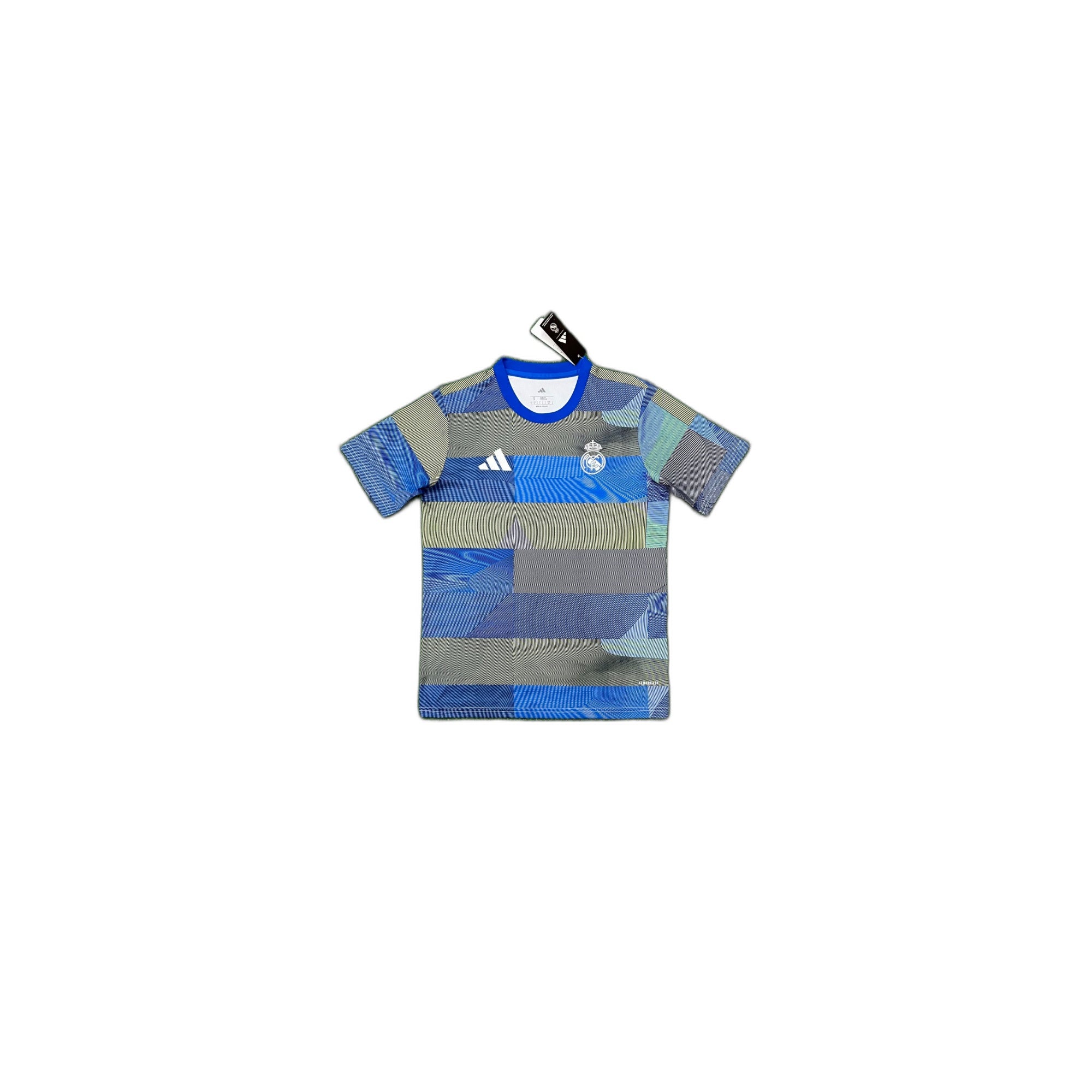 Real Madrid Blue/Grey Patchwork Pre-Match Style Shirt