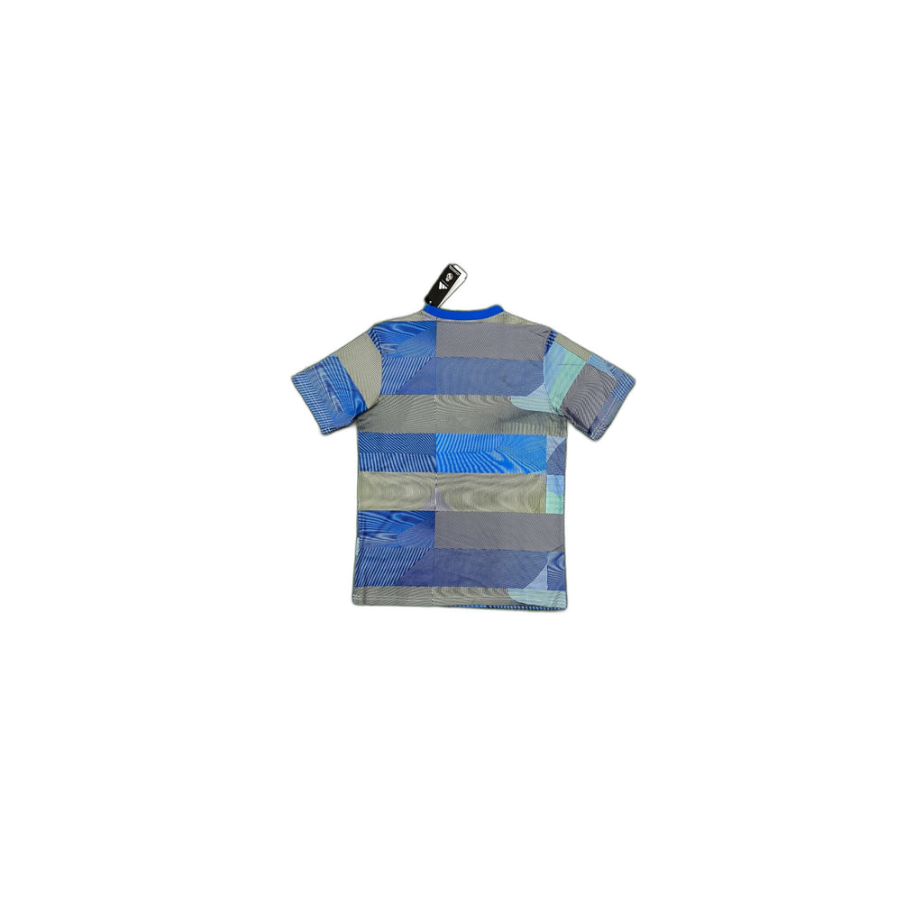 Real Madrid Blue/Grey Patchwork Pre-Match Style Shirt