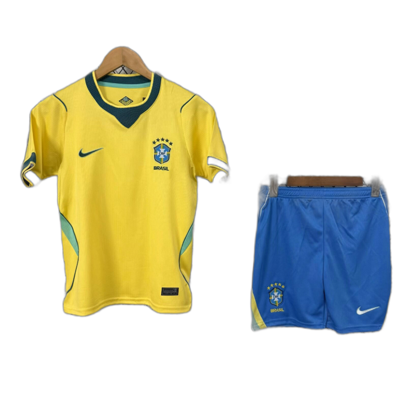 Brazil Home Kids Shirt + Shorts 2026/2027